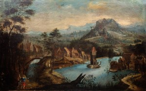 Gillis van Coninxloo (1544 Antwerpia – 1607 Amsterdam) naśladowca (2 połowa XVII w.) Pejzaż z rzeką
