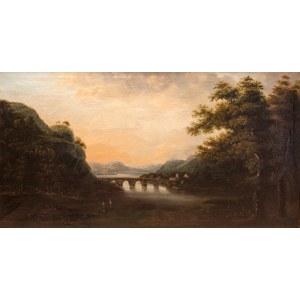 Malarz nieokreślony (XIX w.) Włoski pejzaż z mostem