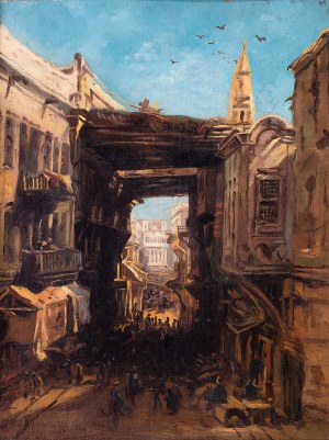 Eduard Hildebrandt (1817 Gdańsk – 1868 Berlin) Bazar w Kairze, 1860 r.