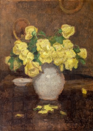 Alfons Karpiński (1875 Rozwadów – 1961 Kraków) Róże żółte, przed 1947 r.