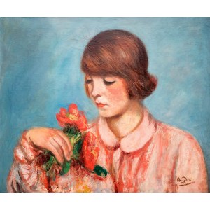 Henryk Hayden (1883 Warszawa – 1970 Paryż) Kobieta z kwiatami, lata 20. XX w.