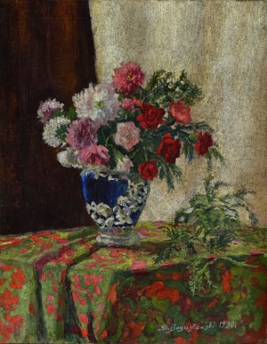 BOGUSŁAWSKI, Stanisław (1893-1963) - Martwa natura z kwiatami. 1930