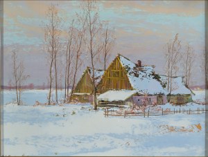 MALINOWSKI, Andrzej (1885-1932) - Zimní krajina s usedlostí