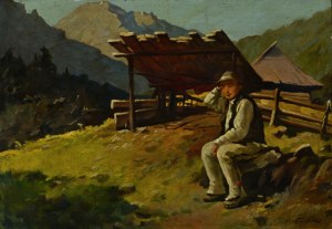 STAŃKO, Michał (1901-1969) - Pejzaż górski z juhasem
