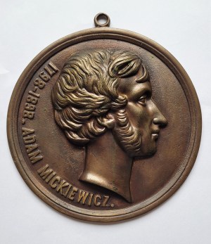 [MICKIEWICZ, Adam] Portrait medallion of Adam Mickiewicz (1798-1855) on the 100th anniversary of the bard's birth
