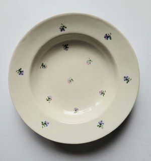 BARANÓWKA. Talerz porcelanowy głęboki z manufaktury porcelany Baranówka, około 1830 r.