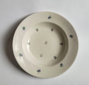 BARANÓWKA. Talerz porcelanowy głęboki z manufaktury porcelany Baranówka, około 1830 r.