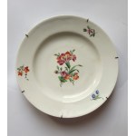 BARAN. Porcelain plate with a bouquet of flowers