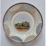BYDGOSZCZ / BROMBERG. Porcelain plate, openwork, with a view of the Flood fountain from 1904.