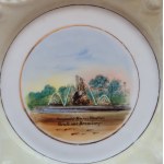 BYDGOSZCZ / BROMBERG. Porcelain plate, openwork, with a view of the Flood fountain from 1904.