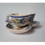 DELFT, Netherlands. Faience cup with saucer, 2nd half of the 18th century, workshop of A. Peenis (1759-1770)