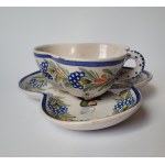 DELFT, Netherlands. Faience cup with saucer, 2nd half of the 18th century, workshop of A. Peenis (1759-1770)