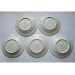 FISCHER &amp; MIEG, Česká republika. Sada 5 porcelánových hlubokých talířů, velkých, s polským erbem Leliwa pod hraběcí korunou.