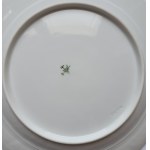 FISCHER &amp; MIEG, Česká republika. Sada 7 velkých porcelánových plochých talířů s polským erbem Leliwa pod hraběcí korunou.
