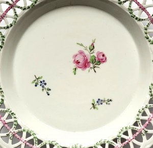 FÜRSTENBERG, Niemcy. Talerz porcelanowy, ażurowy, 2. poł. XVIII w.