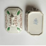 HORODNICA (Gorodnitsa). Porcelain container with lid, made in the faience and porcelain manufactory in Horodnitsa, Volyn,