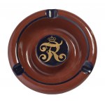 CADINES. Ashtray with bound monogram painted in gold FR (Fredericus Rex) under royal crown.