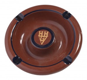 KADYNY. Popelník se zlaceným monogramem HHG