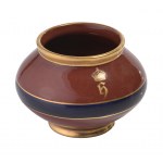 KADYNY. Vase with gilded initial H under the crown (= Hermine - wife of Kaiser Wilhelm II), BRG (blau-rot-gold) style.