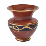 KADYNY. Gold ribbon vase, BRG (blau-rot-gold) style.