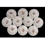 MIESNIA. Set of 10 deep porcelain plates, 18th century.