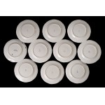 MIESNIA. Set of 10 deep porcelain plates, 18th century.