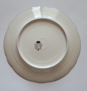 ADEREWSKI, Ignacy Jan (1860-1941)] Porcelánový talíř, plochý, z jídelního servisu, s monogramem vázaným na jeho zrcadle s písmeny HIP
