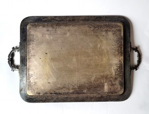 NORBLIN, Warsaw. Rectangular tray with two handles, hallmarked plater, 2nd half of 19th century.