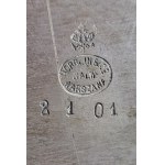 NORBLIN, Varšava. Obdélníkový podnos se dvěma uchy, puncováno, 2. pol. 19. stol.