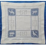 [PADEREWSKI, Ignacy Jan (1860-1941)] Embroidered napkin with monogram HIP, 19th/20th c.