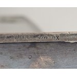 WMF, Německo. Secesní váza, reliéfní, se dvěma uchy, původní skleněná vložka