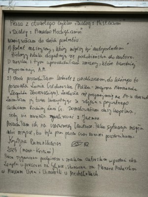 Krystyna Ruminkiewicz, Dialogue with Amedeo, 2025