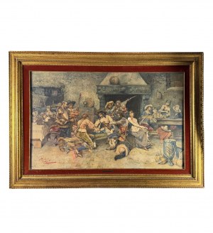 Giuseppe Aureli, Karczma z figurami - Giuseppe Aureli (1858 - 1929)