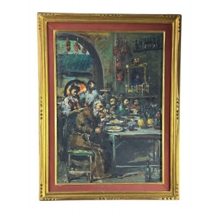 R. CARIGNANI, Friar in a tavern - R. CARIGNANI