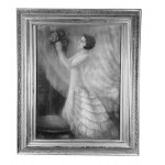 ANONIMO, Elegant woman with a bouquet of flowers