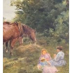Francis Appleton, Landscape with figures and horses (Summer) - Francis Appleton