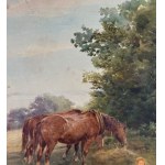 Francis Appleton, Landscape with figures and horses (Summer) - Francis Appleton