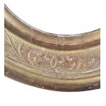 Carved and gilded wooden frame, oval-shaped