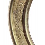 Carved and gilded wooden frame, oval-shaped