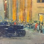 UNIDENTIFIED SIGNATURE, Characters with a vintage building and car