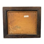 UNIDENTIFIED SIGNATURE, Characters with a vintage building and car