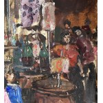 R.CARIGNANI, Market scene with characters - R. CARIGNANI