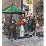 R.CARIGNANI, Market scene with characters - R. CARIGNANI