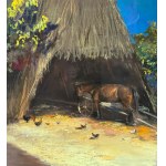 R.CARIGNANI, Barn with a horse - R. CARIGNANI