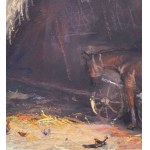R.CARIGNANI, Barn with a horse - R. CARIGNANI