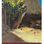 R.CARIGNANI, Barn with a horse - R. CARIGNANI