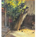 R.CARIGNANI, Barn with a horse - R. CARIGNANI