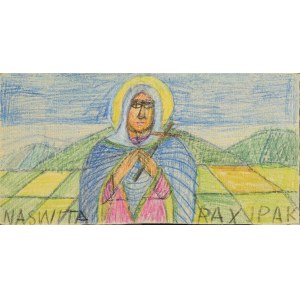 Nikifor KRYNICKI (1895-1968), Postać świętej z krzyżem