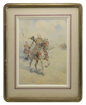 Antoni TRZESZCZKOWSKI (1902-1977), Zagloba on horseback