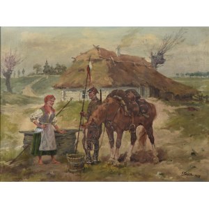 Edward MESJASZ (1929-2007), Ułan i dziewczyna, 1958